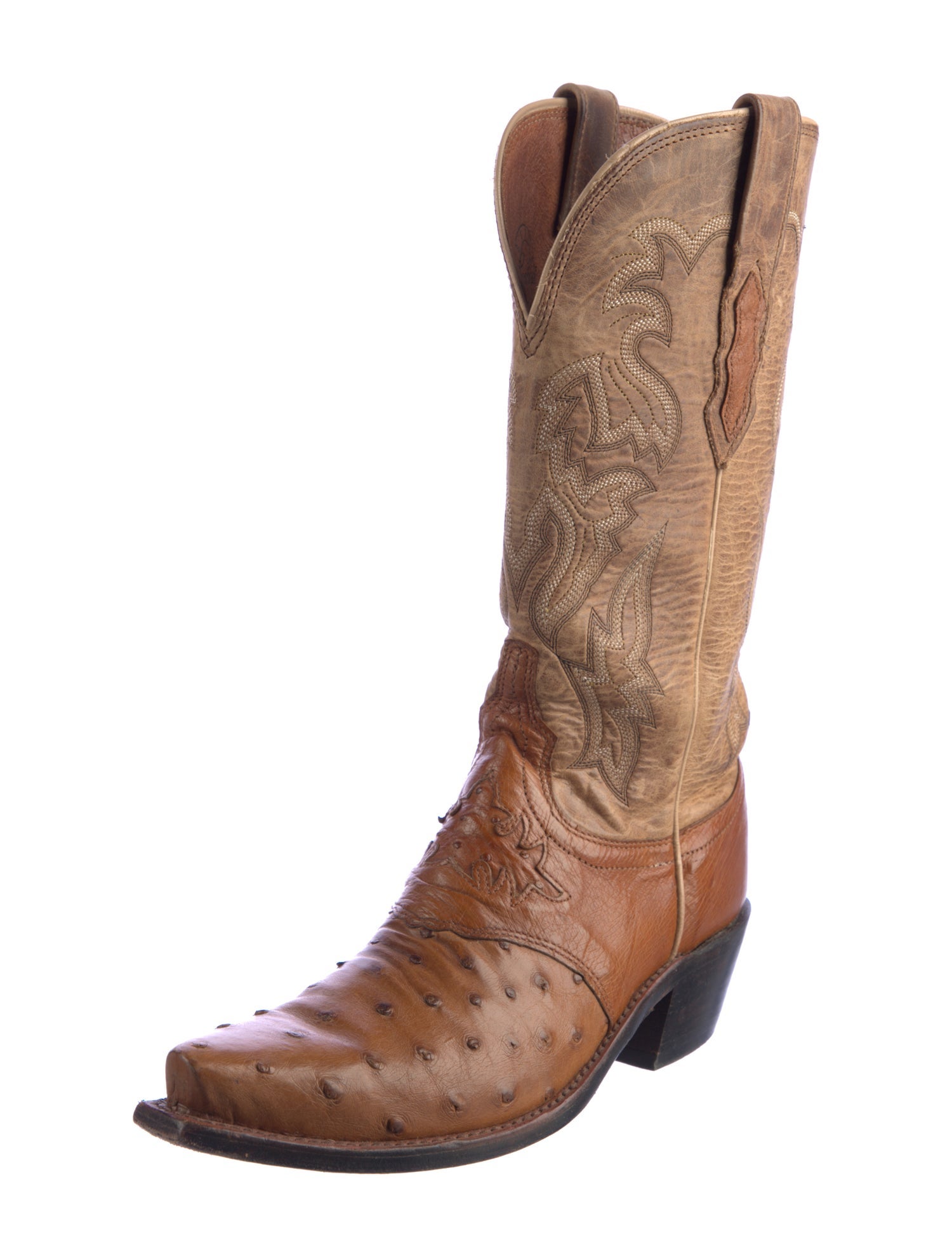 Lucchese Leather Printed Western Boots