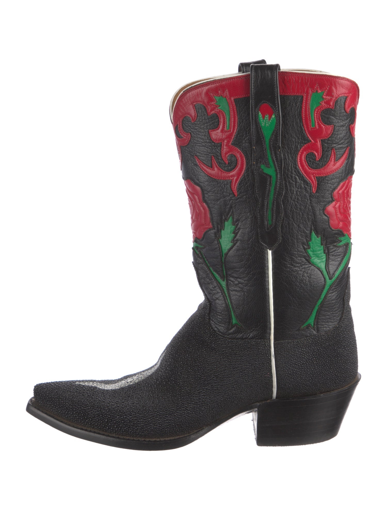 Lucchese Leather Patterned Western Boots
