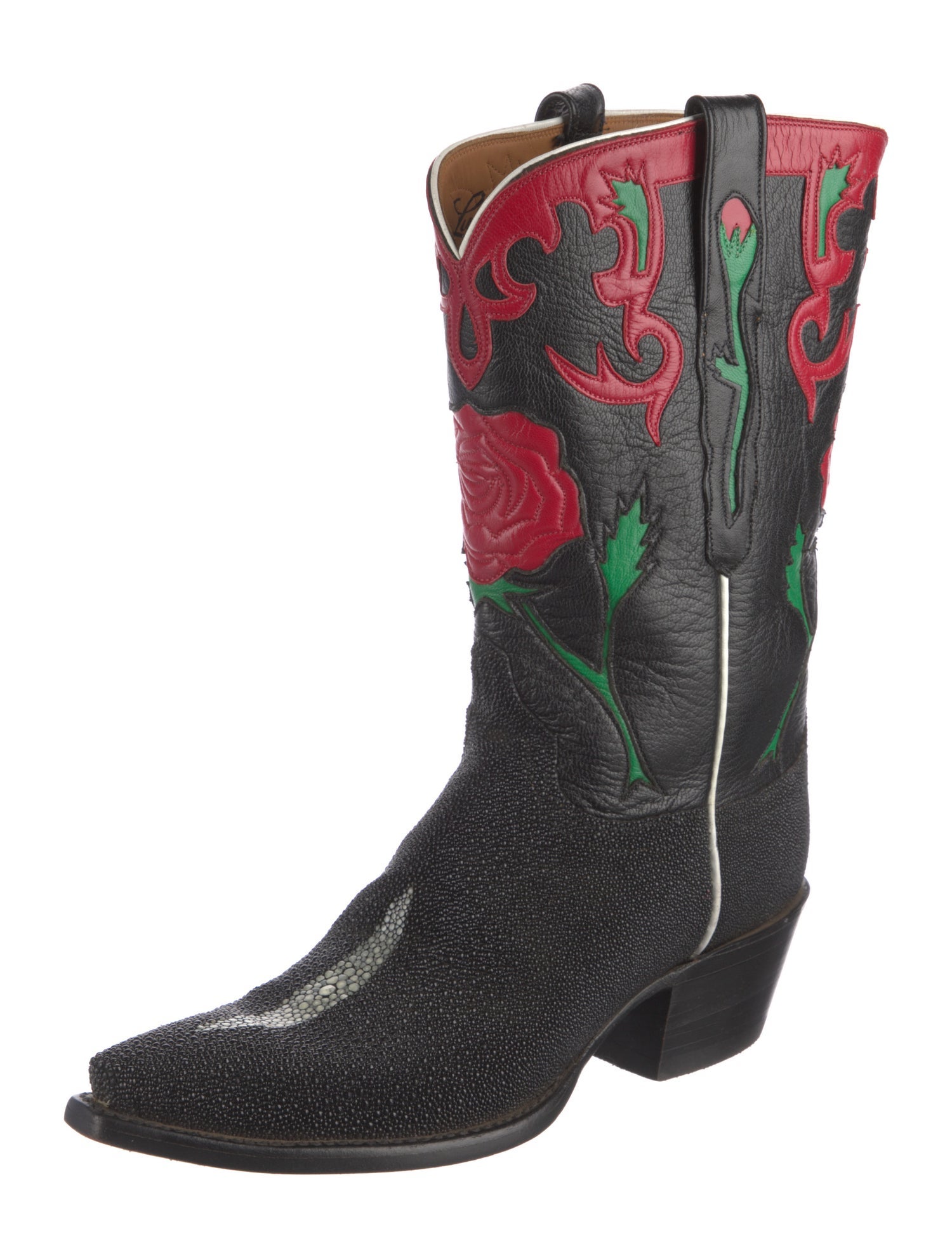 Lucchese Leather Patterned Western Boots