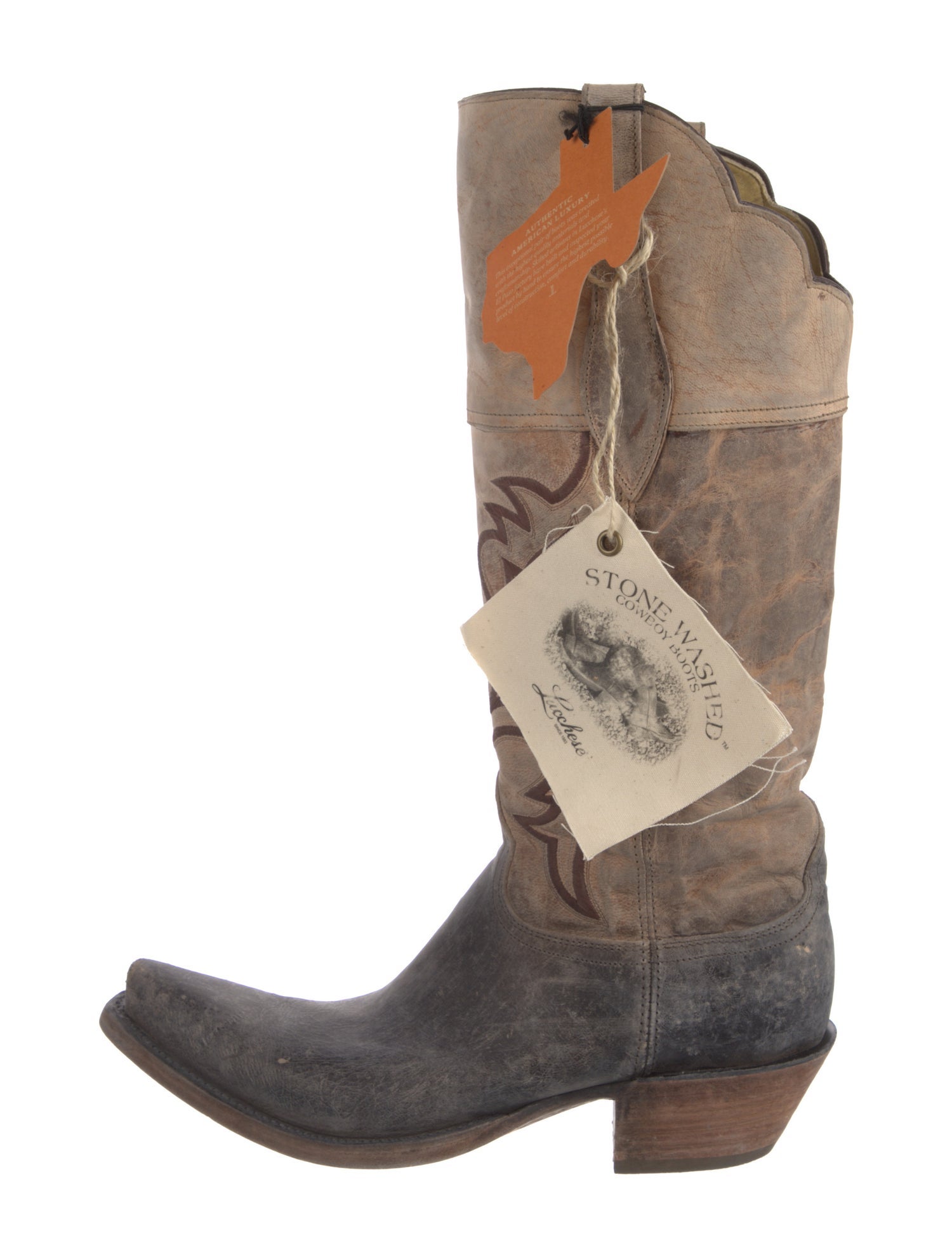 Lucchese Leather Patterned Western Boots