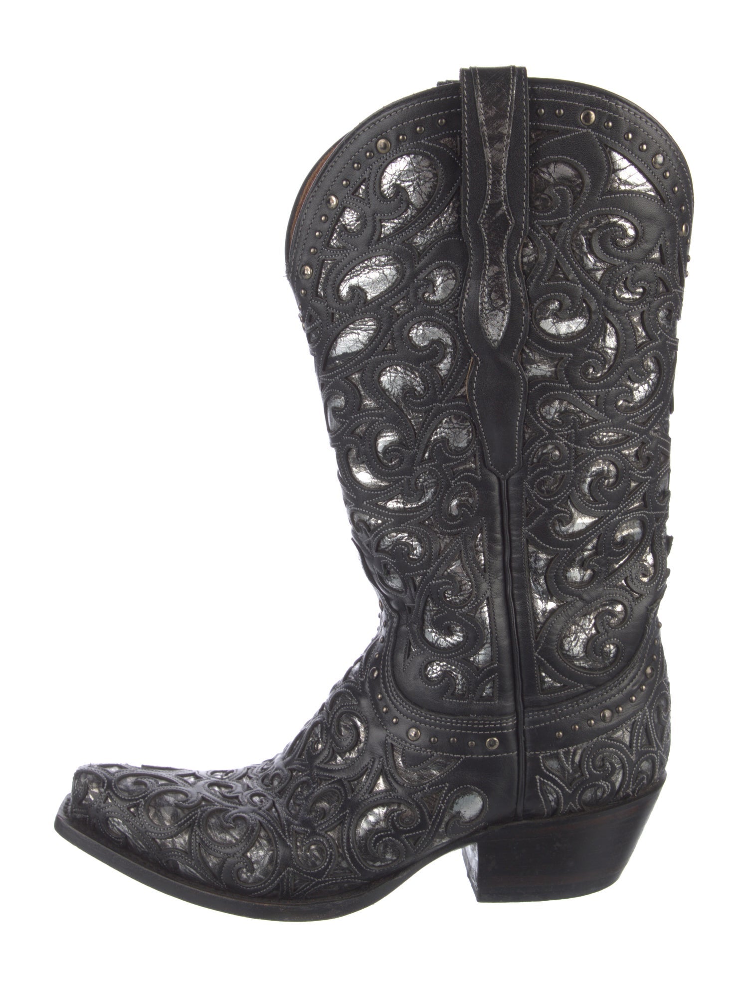 Lucchese Leather Patterned Western Boots