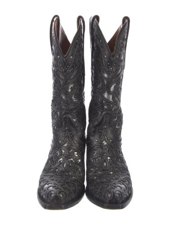 Lucchese Leather Patterned Western Boots