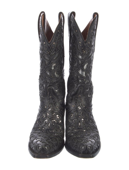 Lucchese Leather Patterned Western Boots
