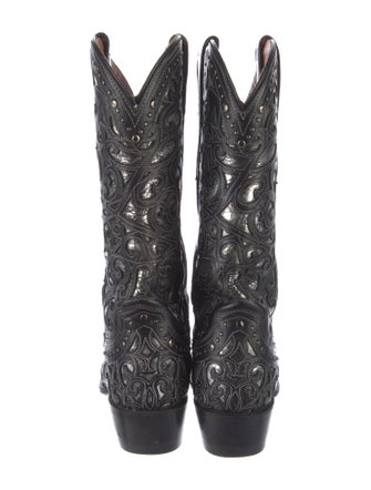 Lucchese Leather Patterned Western Boots