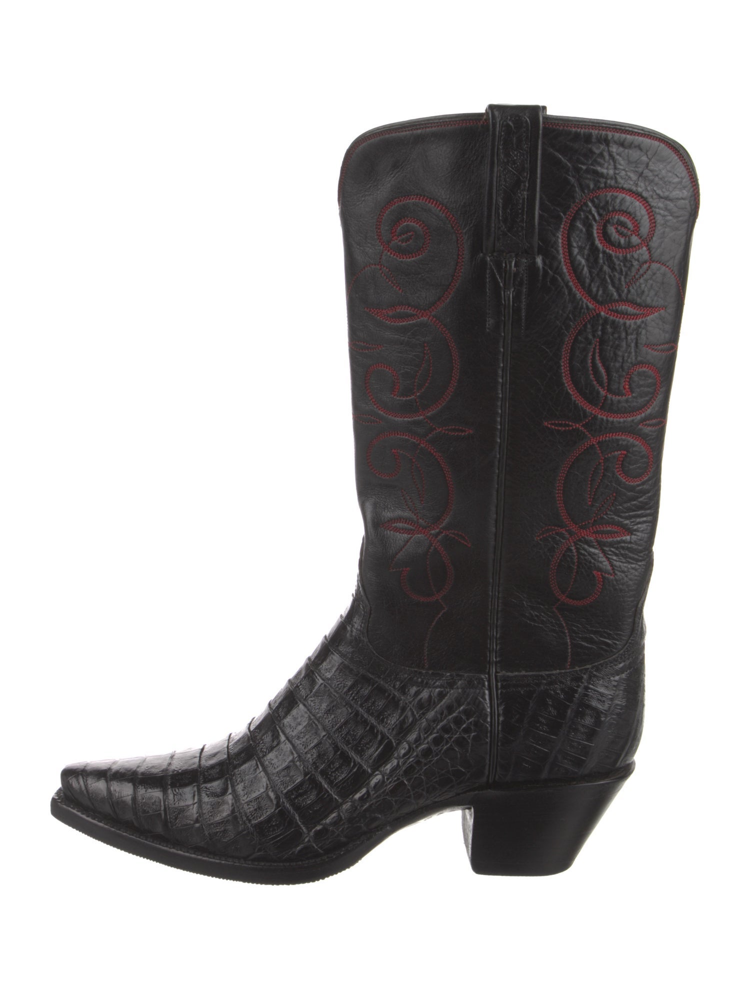 Lucchese Leather Patterned Western Boots