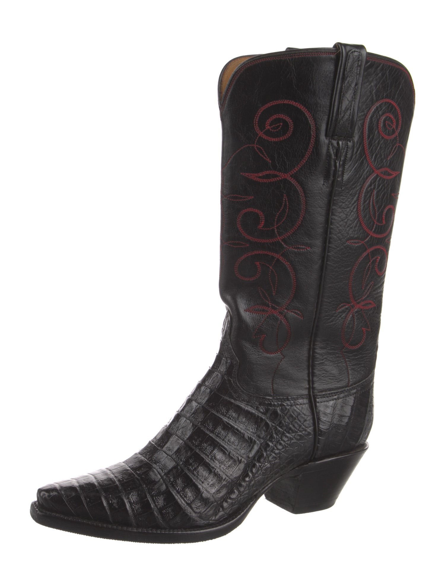 Lucchese Leather Patterned Western Boots