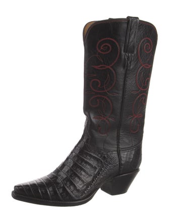 Lucchese Leather Patterned Western Boots