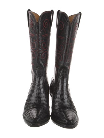 Lucchese Leather Patterned Western Boots