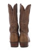 Lucchese Leather Embroidered Accent Western Boots
