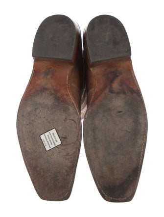 Lucchese Leather Embroidered Accent Western Boots