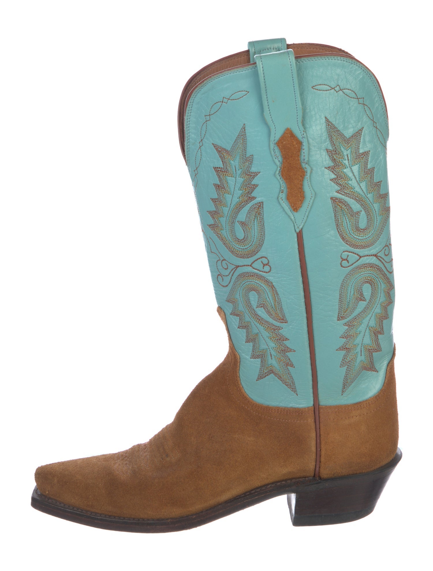 Lucchese Suede Printed Western Boots