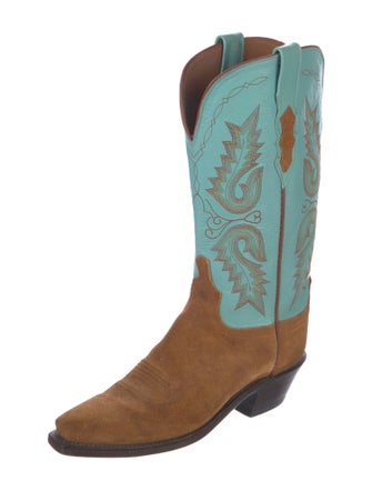 Lucchese Suede Printed Western Boots