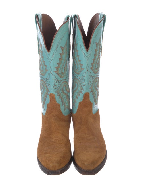 Lucchese Suede Printed Western Boots