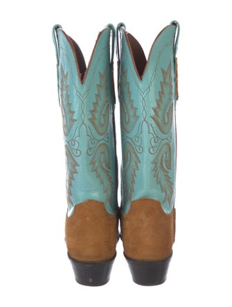 Lucchese Suede Printed Western Boots