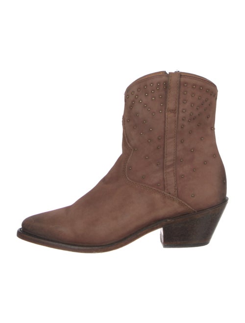 Lucchese Suede Studded Accents Western Boots
