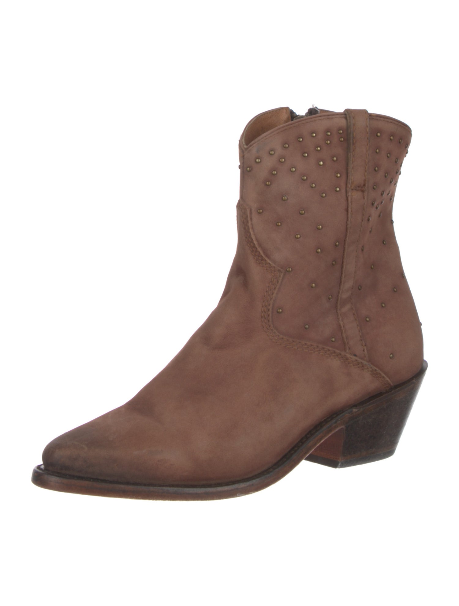 Lucchese Suede Studded Accents Western Boots