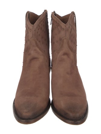 Lucchese Suede Studded Accents Western Boots