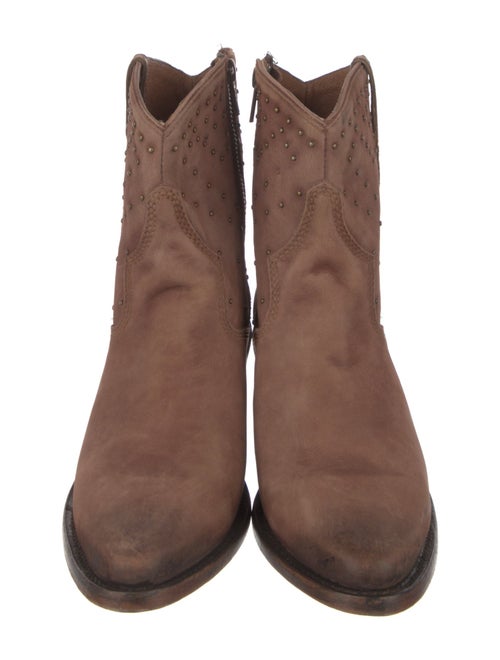 Lucchese Suede Studded Accents Western Boots