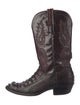 Lucchese Leather Embroidered Accent Western Boots