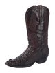 Lucchese Leather Embroidered Accent Western Boots