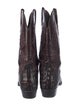 Lucchese Leather Embroidered Accent Western Boots
