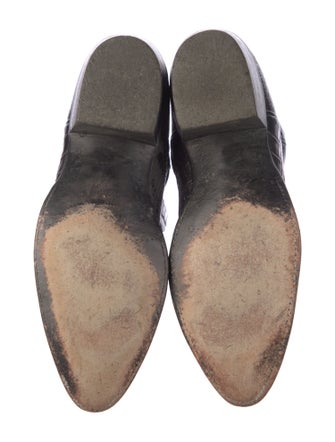 Lucchese Leather Embroidered Accent Western Boots