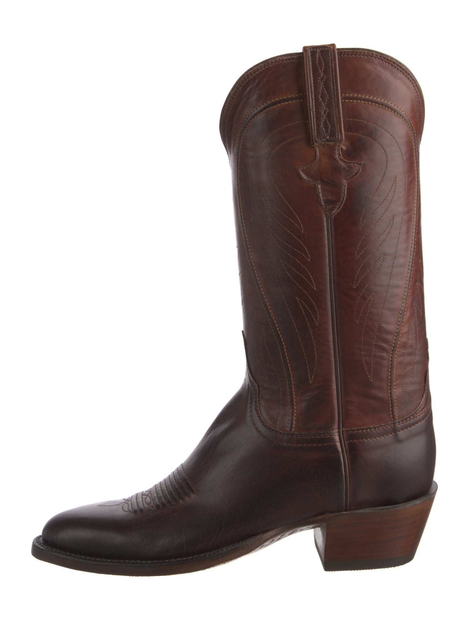 Lucchese Leather Colorblock Pattern Western Boots w/ Tags