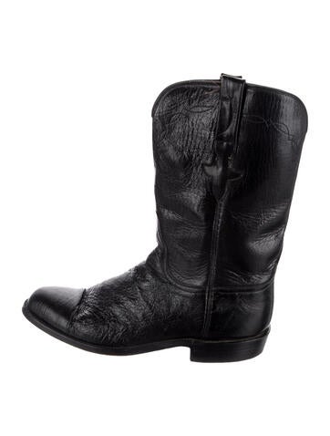 Lucchese Boots Leather Moto 8.5