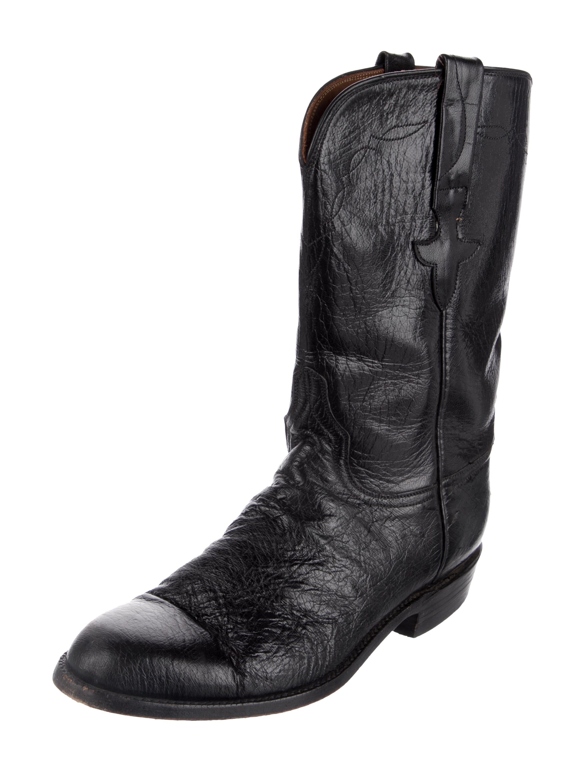 Lucchese Leather Moto Boots