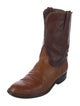 Lucchese Leather Embroidered Accent Western Boots