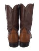 Lucchese Leather Embroidered Accent Western Boots