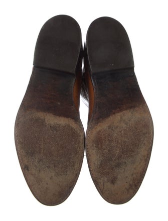 Lucchese Leather Embroidered Accent Western Boots