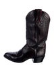 Lucchese Leather Embroidered Accent Western Boots