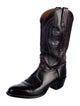 Lucchese Leather Embroidered Accent Western Boots