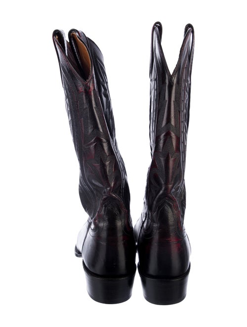 Lucchese Leather Embroidered Accent Western Boots