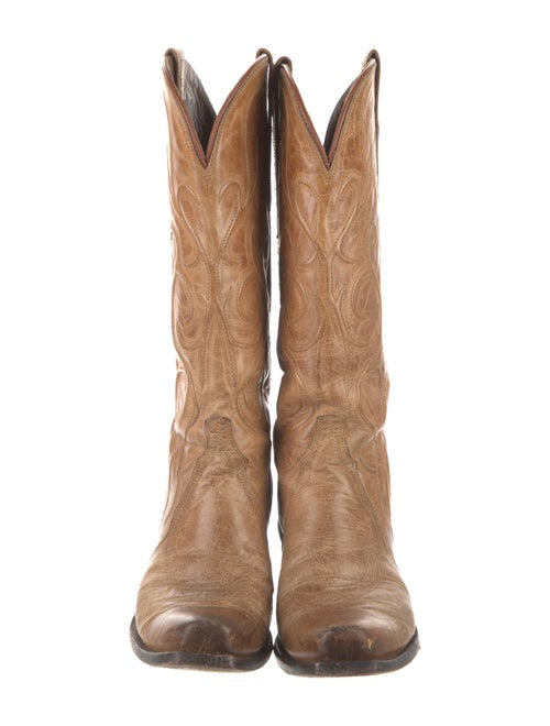 Lucchese Embossed Leather Patterned Western Boots