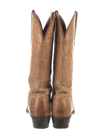 Lucchese Embossed Leather Patterned Western Boots