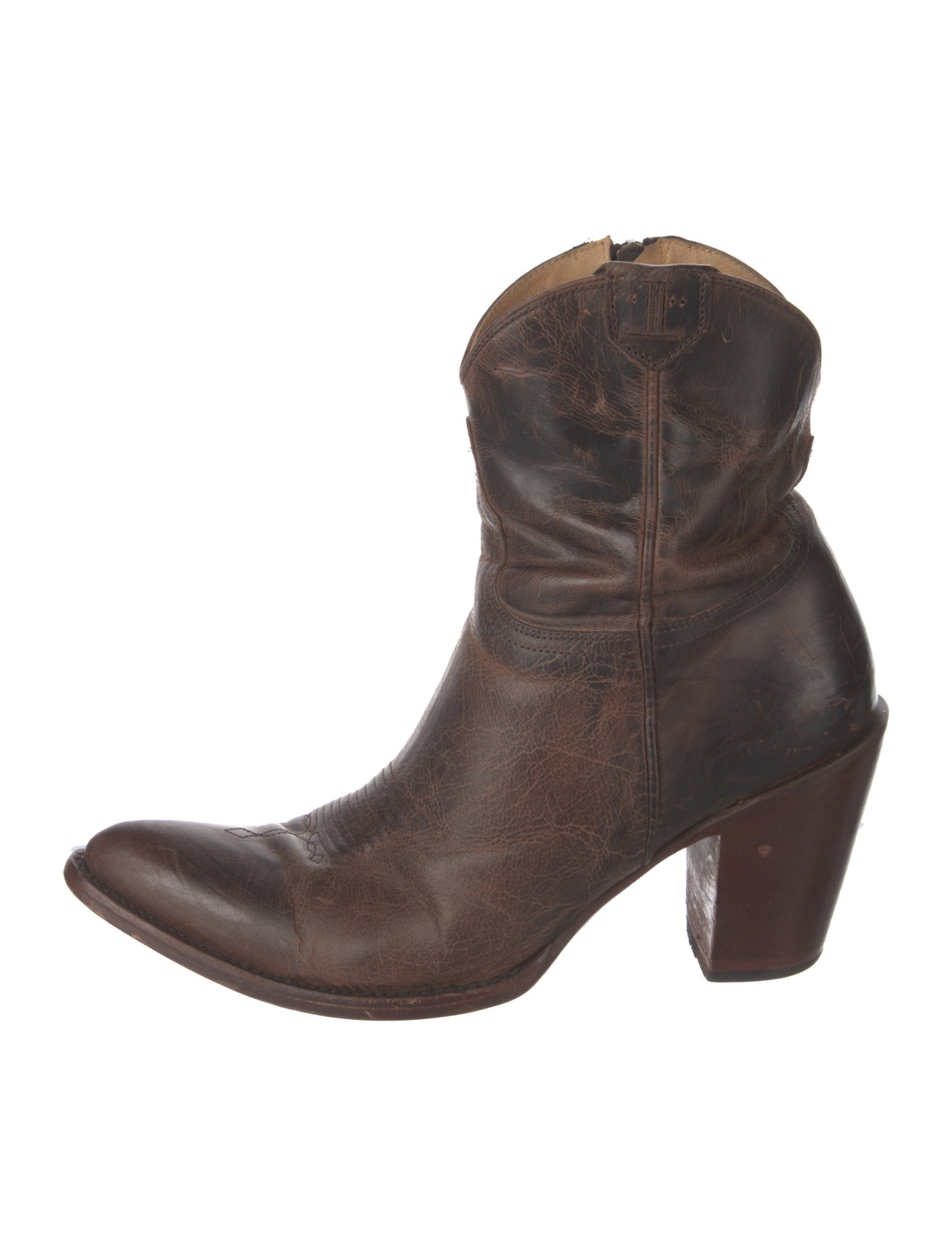 Lucchese Leather Studded Accents Western Boots