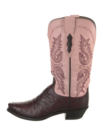 Lucchese Leather Patterned Western Boots