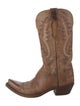 Lucchese Leather Embroidered Accent Western Boots