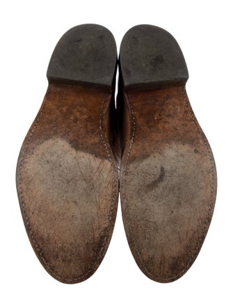 Lucchese Leather Embroidered Accent Western Boots