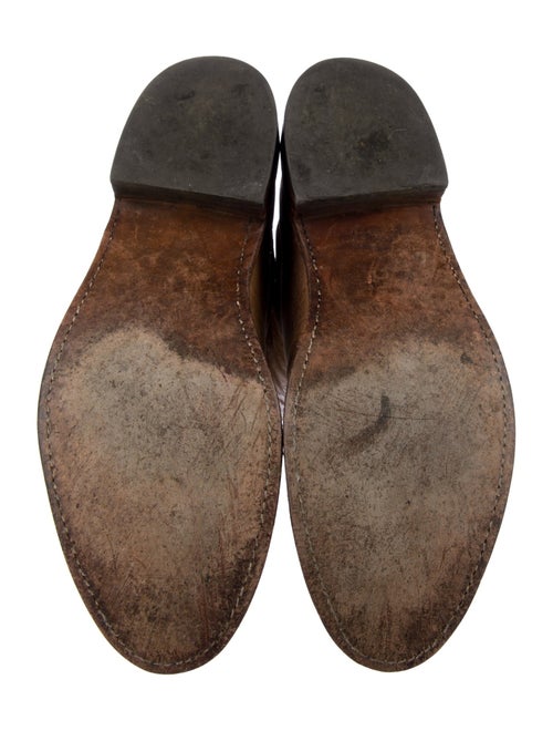 Lucchese Leather Embroidered Accent Western Boots