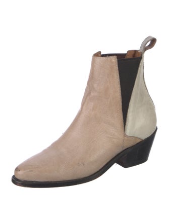 Lucchese Suede Colorblock Pattern Chelsea Boots