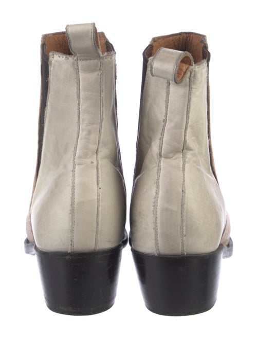 Lucchese Suede Colorblock Pattern Chelsea Boots