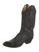 Lucchese Leather Embroidered Accent Western Boots