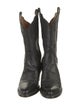 Lucchese Leather Embroidered Accent Western Boots