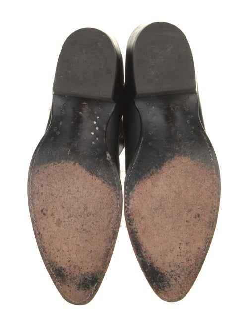 Lucchese Leather Embroidered Accent Western Boots