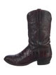 Lucchese Crocodile Distressed Accents Western Boots