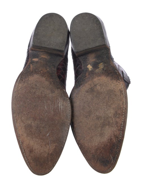 Lucchese Crocodile Distressed Accents Western Boots