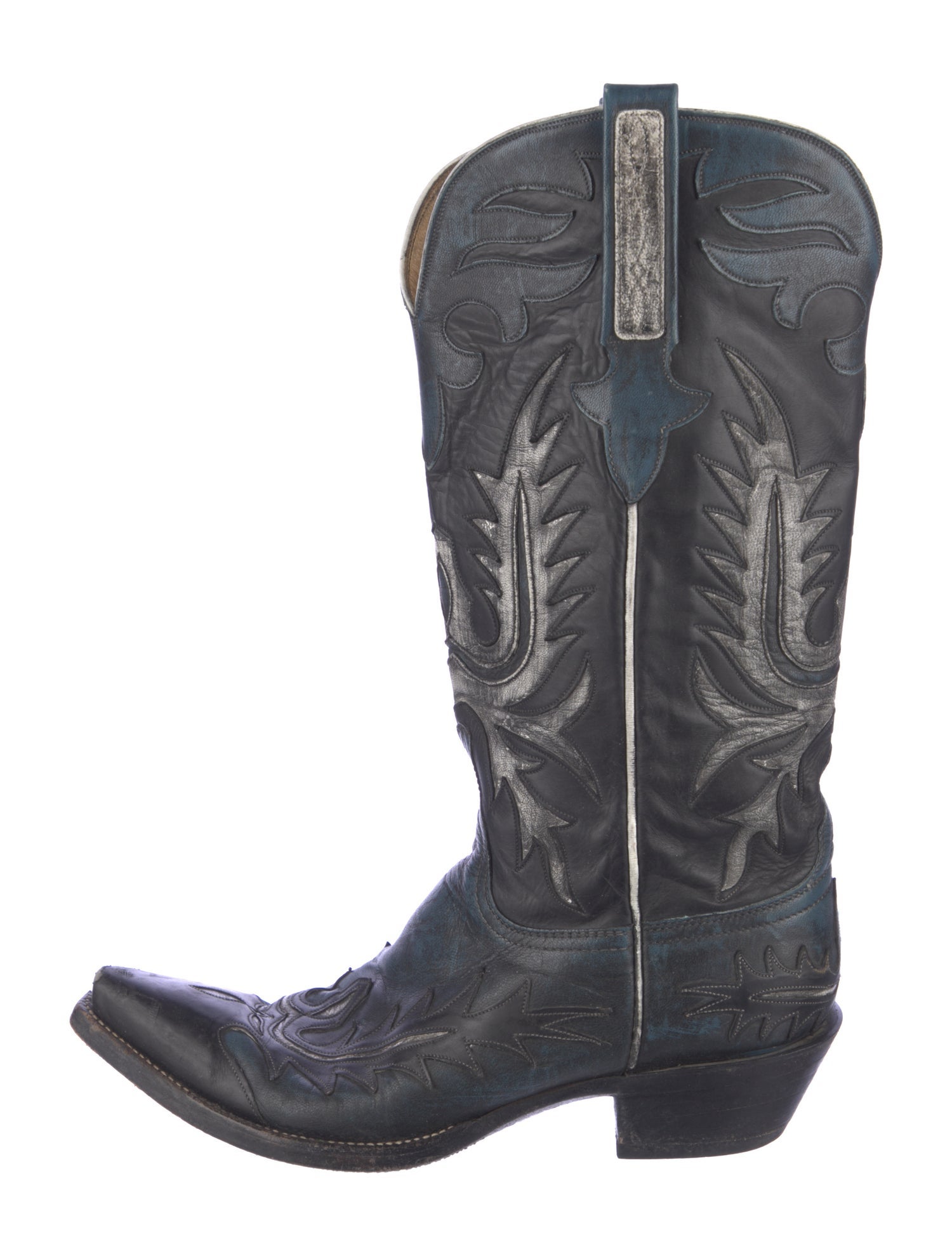 Lucchese Leather Patterned Western Boots
